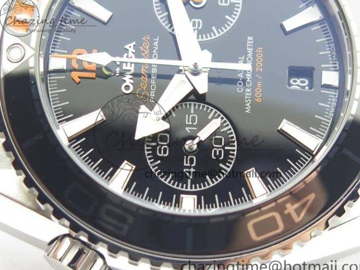 0120 FastDry Planet Ocean Master Chrono SS OM 1:1 Best Edition Black Dial On SS Bracelet A9900 V 8112